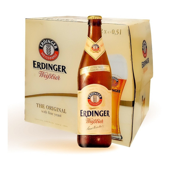 Caja 12 Pz Cerveza Erdinger Weissbier 500 Ml C/u