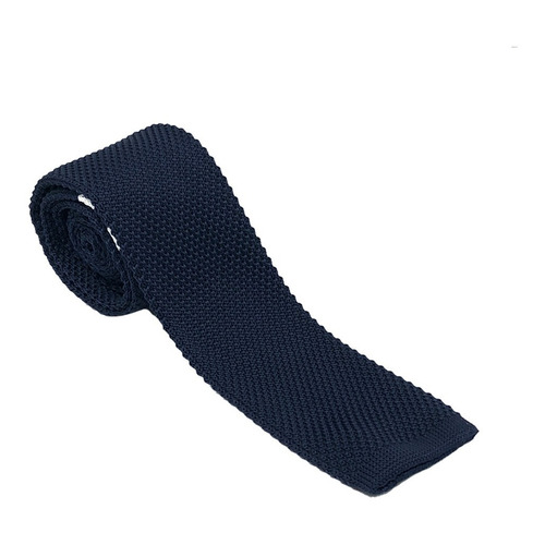 Corbata Vestir Tejida Moda Hombre Poliéster Premium Sarosa Color Azul marino Line