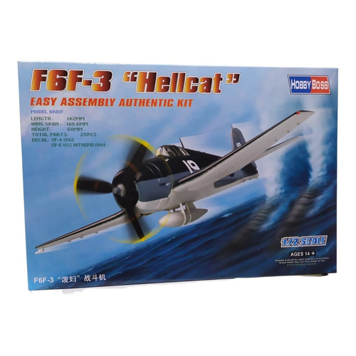 Maqueta Avion F6f3 Hellcat Escala 1/72 Hobbyboss 80256