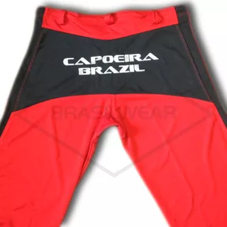 Calça De Capoeira Abada Vermelho Preto Helanca Poliamida Top