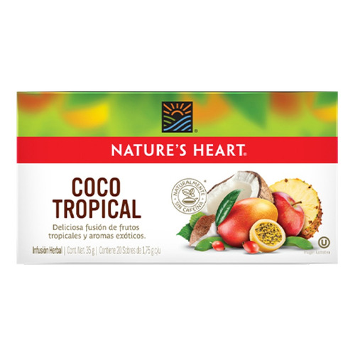 Nature's Heart Coco Tropical caja infusión herbal 20 sobres