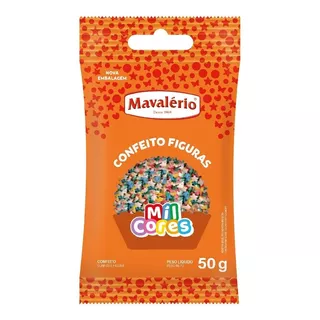 Confeito Estrela 50g Mil Cores Mavalério