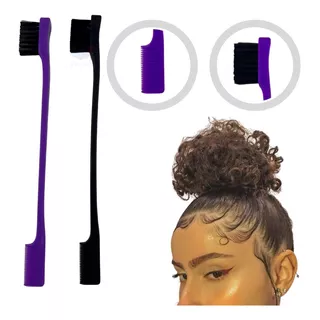 Kit Com 10 - Pente Com Escovinha Para Baby Hair 2 Em 1