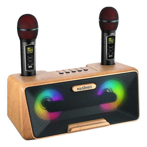 Bocina  Karaoke Masingo Para Adultos Y Niños Con 2 Microfono