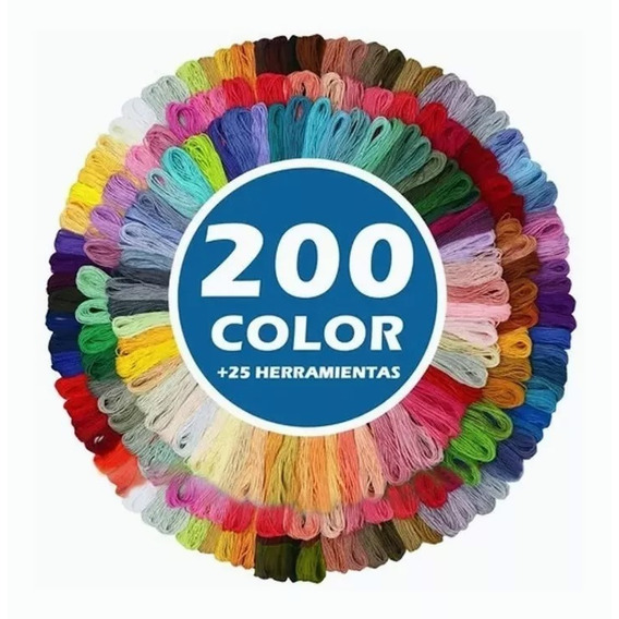 Hilos Para Bordar De Colores Surtidos, 200 Madejas, 200 Uds.