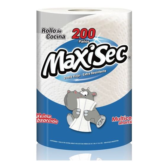 Rollo De Cocina Maxisec -8 Paquete X 200 Paños C/u