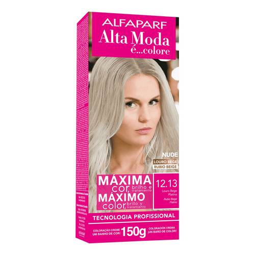 Kit Tintura Alfaparf  Alta moda é colore Pigmentos micronizados concentrados tono 12.13 rubio beige platino para cabello