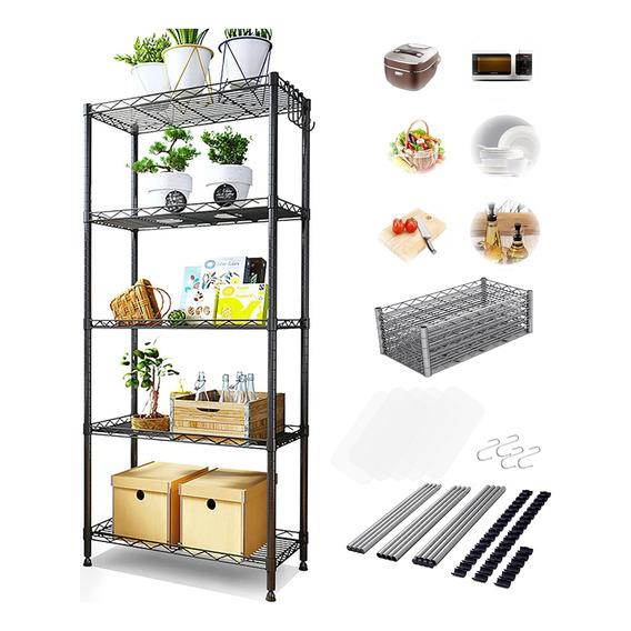 Estante Organizador Metálico De 5 Niveles De Cocina Baño