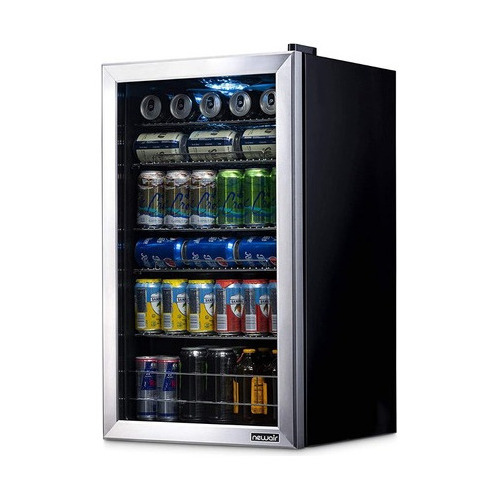 Frigobar Newair 126 Latas Mini Refrigerador Acero Luz Xtrm C Color Gris