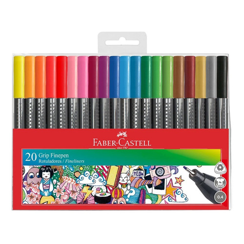 Rotuladores 20 Colores Punta Extrafino 0.4mm Faber Castell