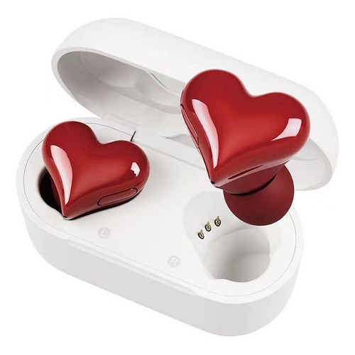Audífonos En Forma De Corazón Bluetooth Cancelación Ruido Color Rojo EJ23042401