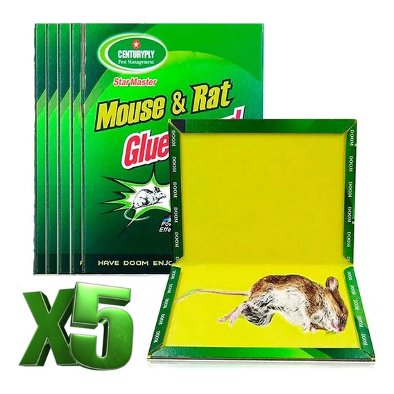 Pack X5 Trampa Adhesiva Atrapa Ratas Roedores Ratones
