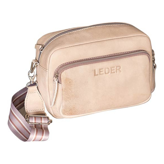 Cartera Bandolera De Cuero Vacuno Vintage Para Mujer Color Beige Color de la correa de hombro Beige Diseño de la tela Liso