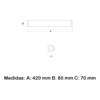 Aplique Pared Mirror Led Moderno 20w Blanco Baño 42cm Vk