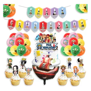 Decoración Cumpleaños Cotillón Globos One Piece