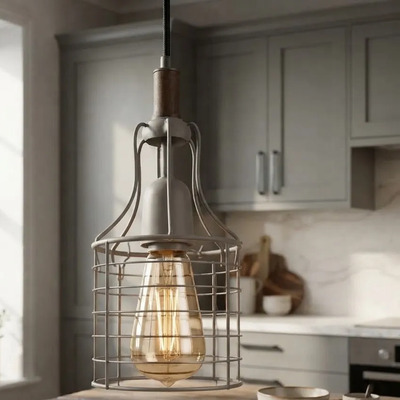 Colgante Industrial Boston.10 Chico 1xe27 Gris Gris