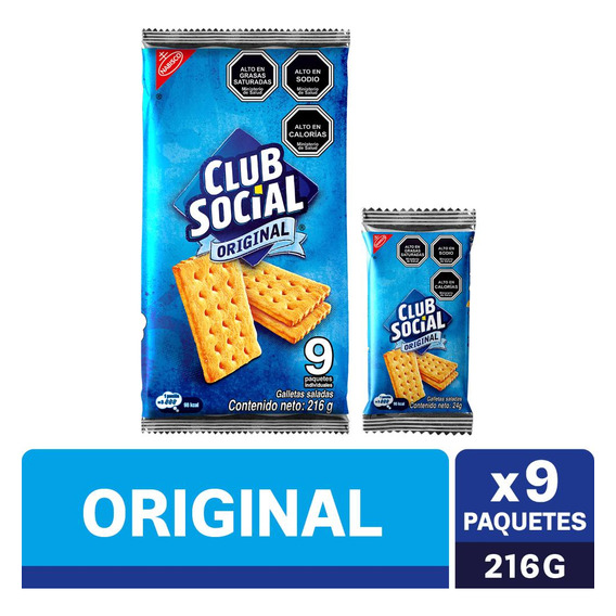 Galletas Saladas Club Social® Original 9 Paquetes X 24g