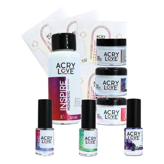 Kit Petit Monómero, Polvo, Aceite. Uñas Acrílicas. Acry Love