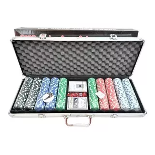 Caja 500 Fichas De Poker, 11gr, Naipes, Dados, Caja Aluminio