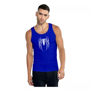 Camiseta Tank Top Para Gym Hombre Superheroes Araña