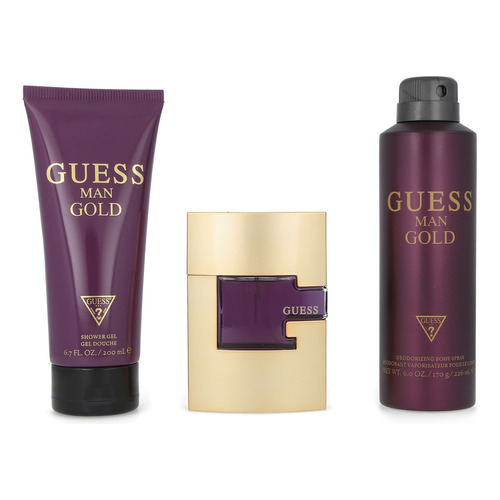 Set Guess Man Gold 3pz 75ml Edt Spray