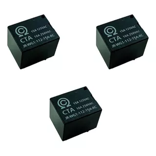 Kit 3 Cta Rele 12v 15a 5 Terminais 18x15x15mm Jr-wg1-112-15a