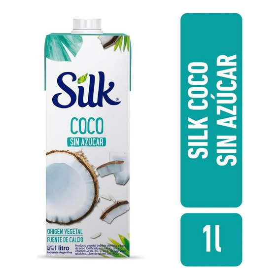 Bebida A Base De Coco Sin Azucar Silk  X 1 L Pack X 12u