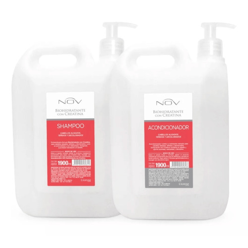 Shampoo Y Acondicionador Nov Biohidratante Con Creatina X 1900ml C/ Bomba