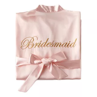 Batas Para Novias Bordada Suave Pijamas Dama Satin Camisón