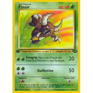 Pinsir 25/64 Jungle Rare Nm Pokemon Card 