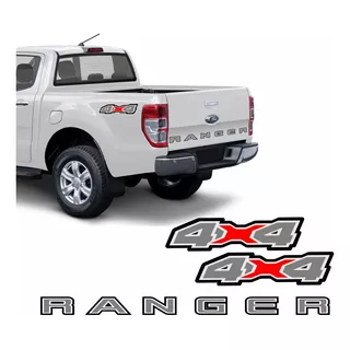 Kit Faixa Traseira Ford Ranger 2020 + Adesivo 4x4 Grafite