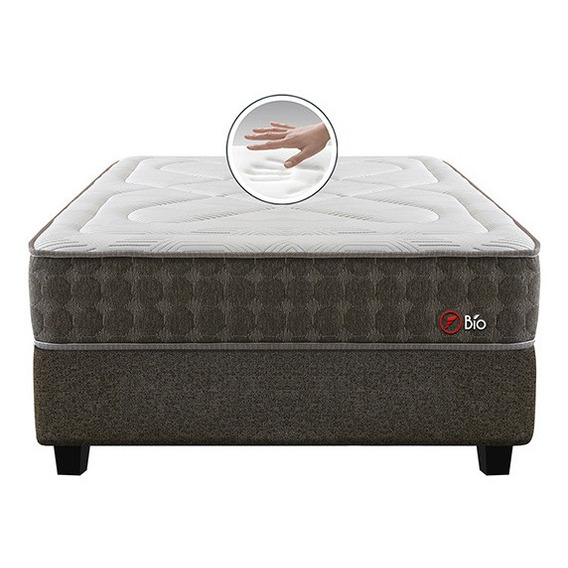 Cama Americana Forli Bio Queen+colchón+2 Almohadas Visco100%