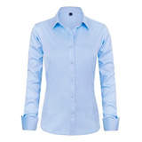 Blusa Oxford Corte Princesa Para Empresas Mujer