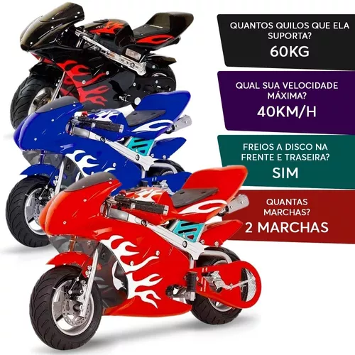 Mini Moto Infantil Gasolina 2t 49cc Speed Ninja Gp Esportiva