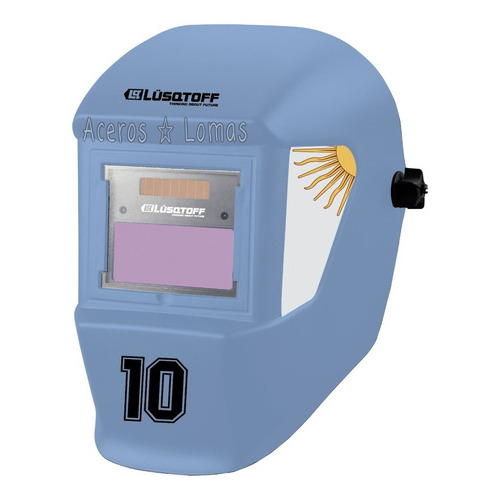 Mascara Careta Fotosensible Lusqtoff Automática 2 Sensores Color Celeste St-10