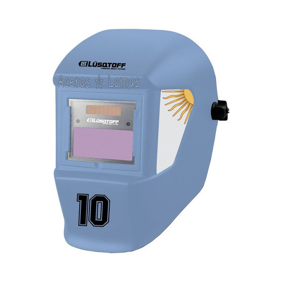 Mascara Careta Fotosensible Lusqtoff Automática 2 Sensores Color Celeste St-10