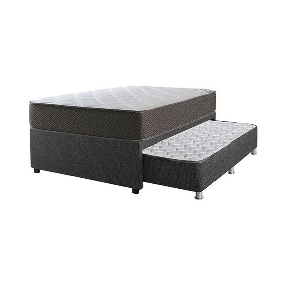 Cama Divan Forli Capella Superside 2 Plazas + Colchón Color Gris