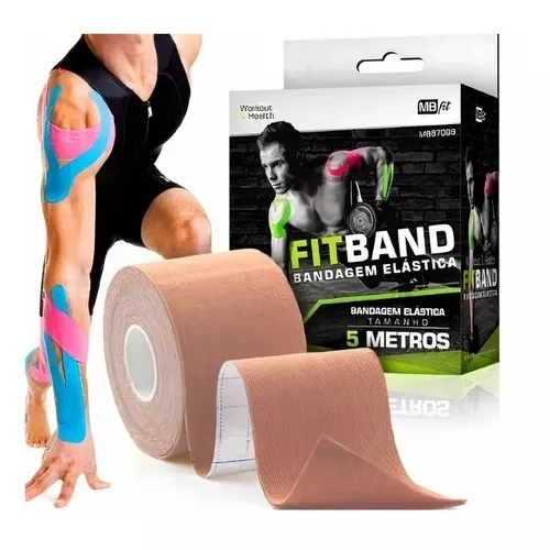 Kinesio Tape Fita Bandagem Elástica Adesiva Rolo 5cm x 5m