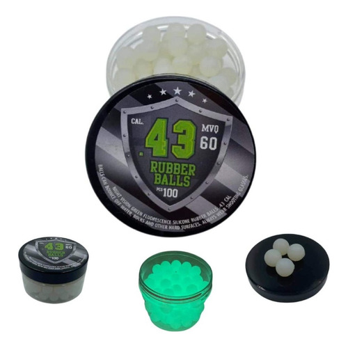 Pelotas Goma .43 Paintball Fluorecentes 100pz Verde Xtreme P