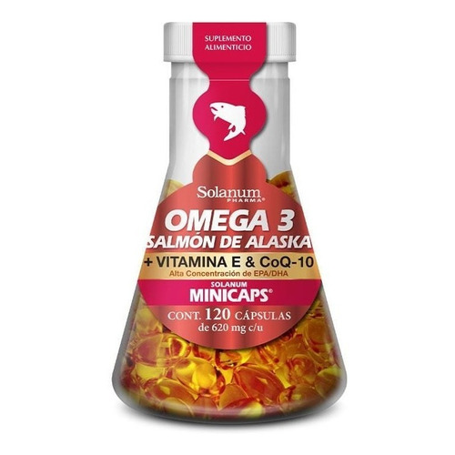 Solanum Omega 3 Salmón De Alaska+vit.e &coq-10 120mincap Sfn Sabor Sin sabor