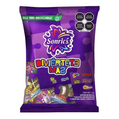 Dulces Surtidos Sonrics Diviertete Mas 2 Kg