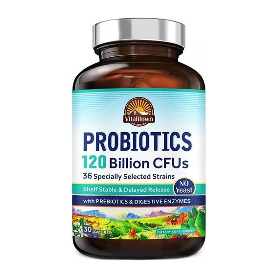Probioticos Vitalitown 36 Cepas Apoyo Digestivo 30 Capsulas