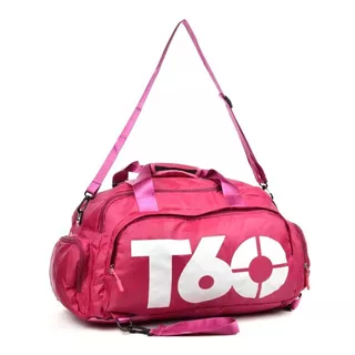 Bolsa Mala T60 Academia Bagagem Viagem C Bolso Impermeável Cor Rosa-pink Desenho Do Tecido Liso