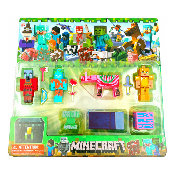 Juguetes Minecraft Juego Set Muñeco Caballo Araña Cerdo Oso