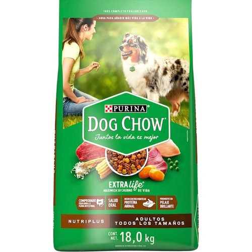 Dog Chow, Alimento Para Perro Croqueta Purina Nutriplus 18kg