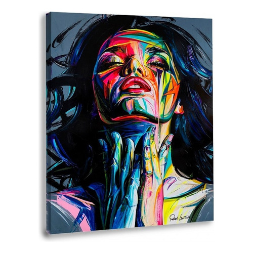 Canvas | Mega Cuadro Decorativo | Mujer Pop Art | 140x90 Color Brunette