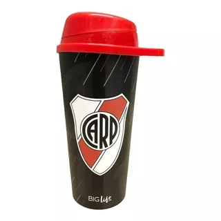 Ppr Vaso Con Tapa Móvil River Plate Color Rojo