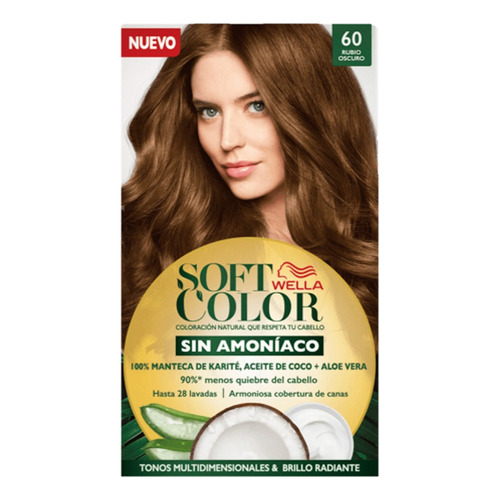 Kit Tinte Wella Professionals  Soft color Tinte de cabello tono 60 rubio oscuro para cabello