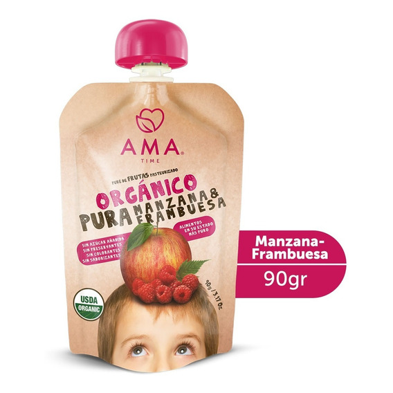 Ama Pure Manzana Frambuesa Organico 90 G