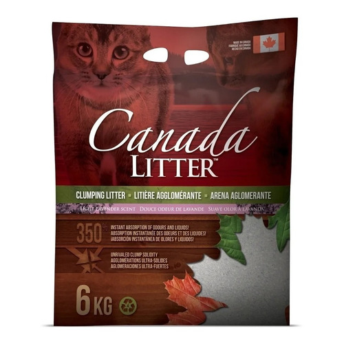 Piedras Sanitaria Para Gatos Canada Litter Lavanda 6 Kg x 6kg de peso neto